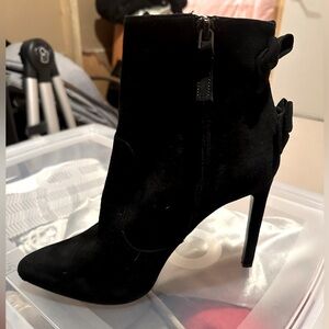 Nine West black suede ankle booties